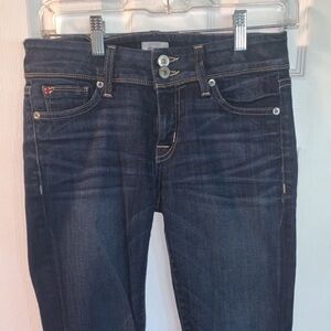 HUDSON 'Ginny' Crop Straight w/Cuff Dark Wash Jeans Flap Pockets Women's 27